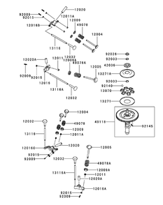 Fx1000v-As00 Valve Camshaft Diagram and Parts List for M72-KW 53AI8CTZ750-37HP-OHV Cub Cadet Lawn Tractor